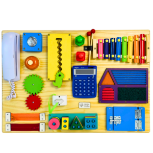 Painel Sensorial de Atividades Educativas 40x65cm em Pinus