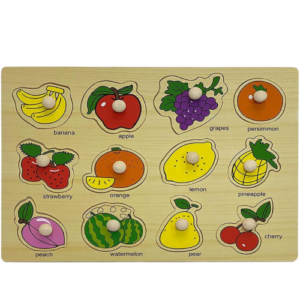 Encaixe Divertido com Pinos: Frutas