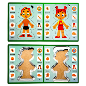 Sobreposto: Corpo Humano Quebra Cabeça Pedagógico Educativo