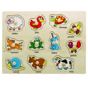 Encaixe Divertido com Pinos: Animais
