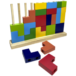 Tetris de Encaixar de Madeira - Jogo Educativo para Crianças