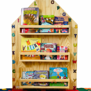 Painel Casinha Estante de Livros 80x120cm