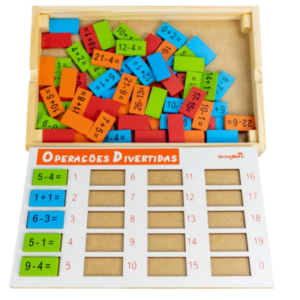Operações Divertidas - Jogo Matemático em Madeira