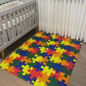 Tapete Quebra-Cabeça Colorido - 130x150cm