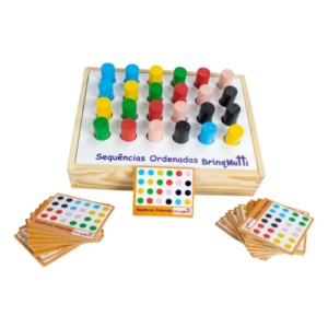 Sequências Ordenadas - Jogo de Cores e Seriação em Madeira